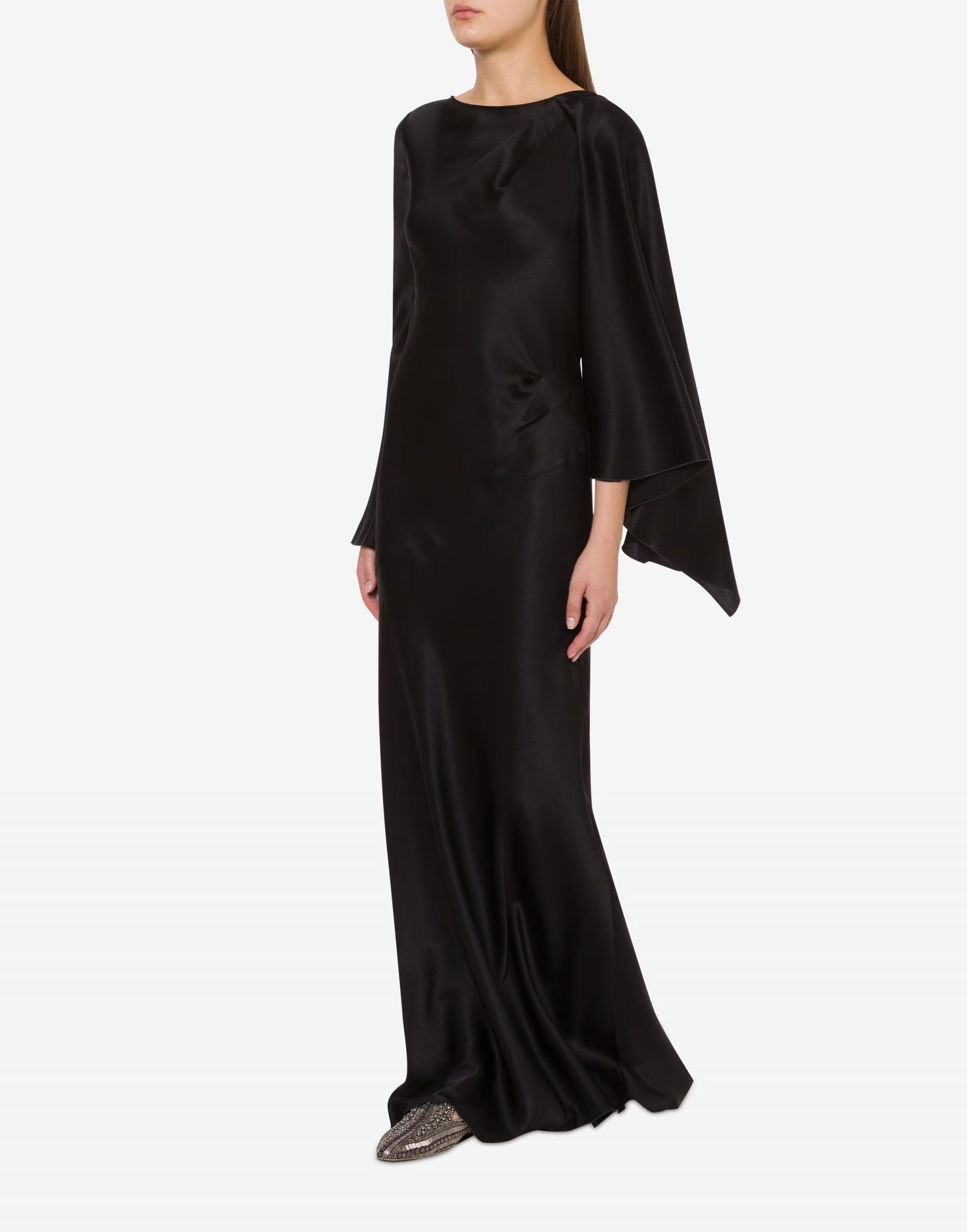BLACK SILK SATIN DRESS